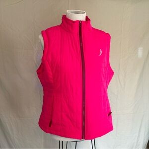 Petite quilted puffer vest exertek PXL zip front lightweight magenta hot pink